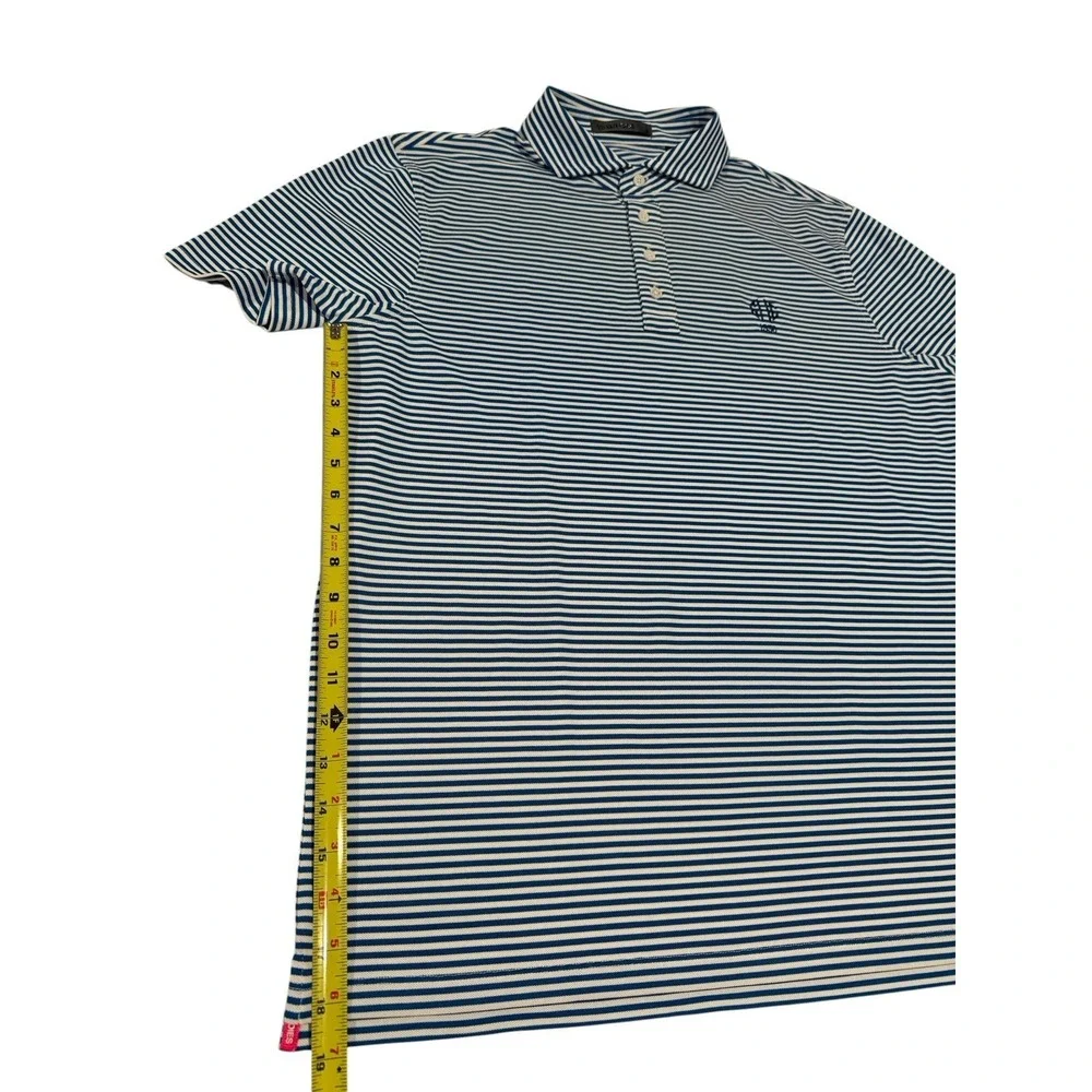 G/FORE All Play Stripe Golf Polo Men's L CHC 1930 Logo NWT